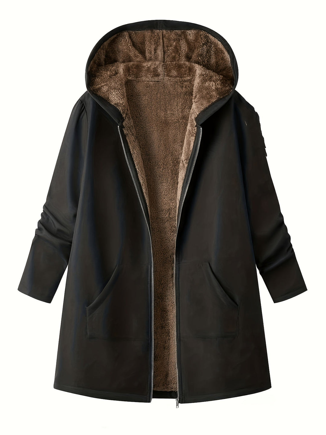 Poppy | Relaxed Longline Hooded Faux Fur Coat