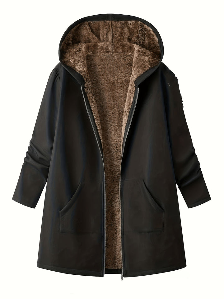 Poppy | Relaxed Longline Hooded Faux Fur Coat