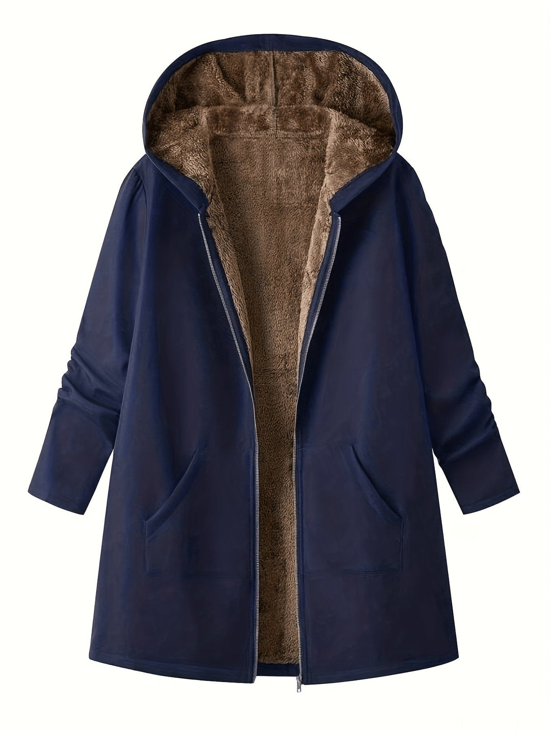 Poppy | Relaxed Longline Hooded Faux Fur Coat