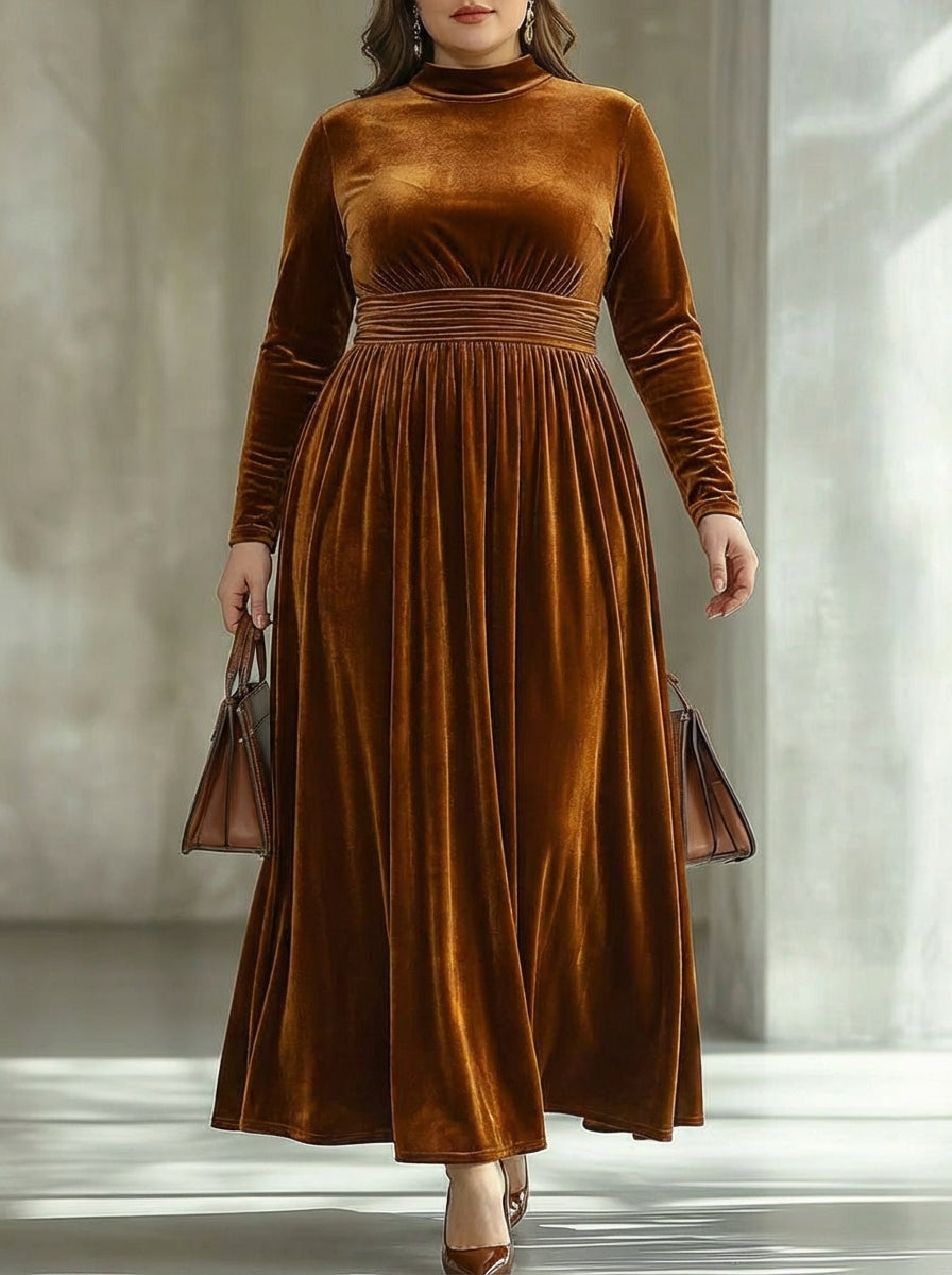 Poppy | Stylish Pleated Velvet Maxi Dress