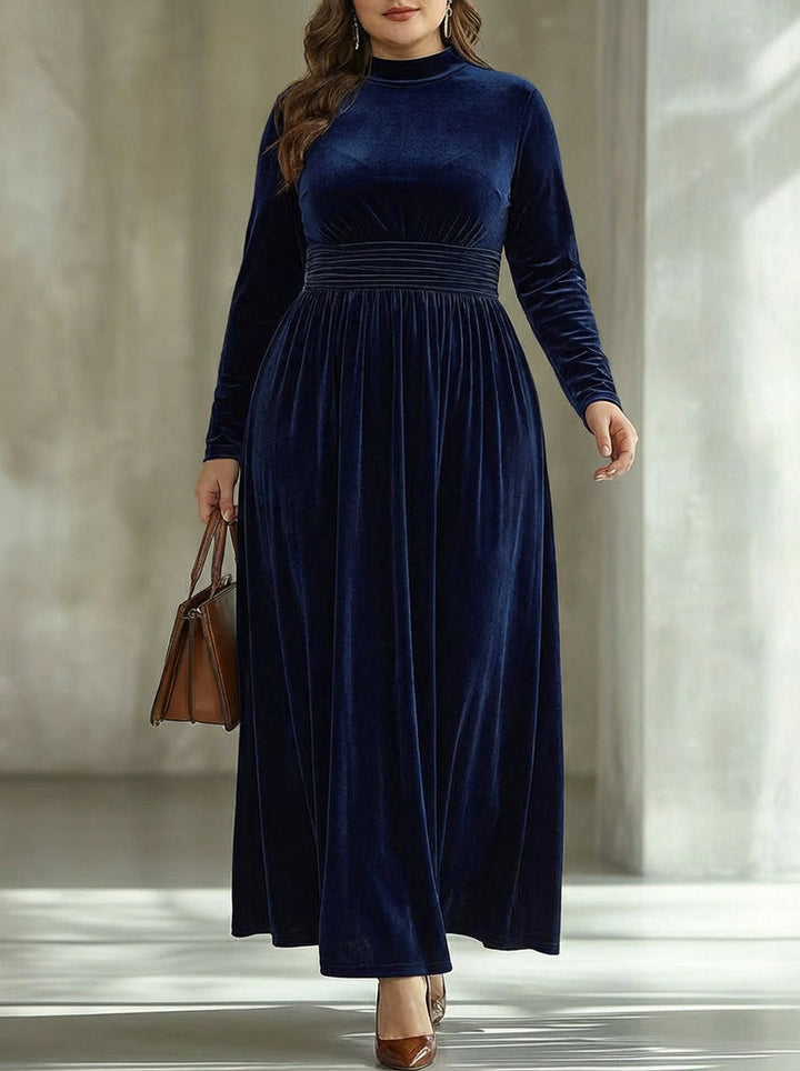 Poppy | Stylish Pleated Velvet Maxi Dress
