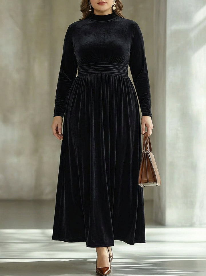 Poppy | Stylish Pleated Velvet Maxi Dress