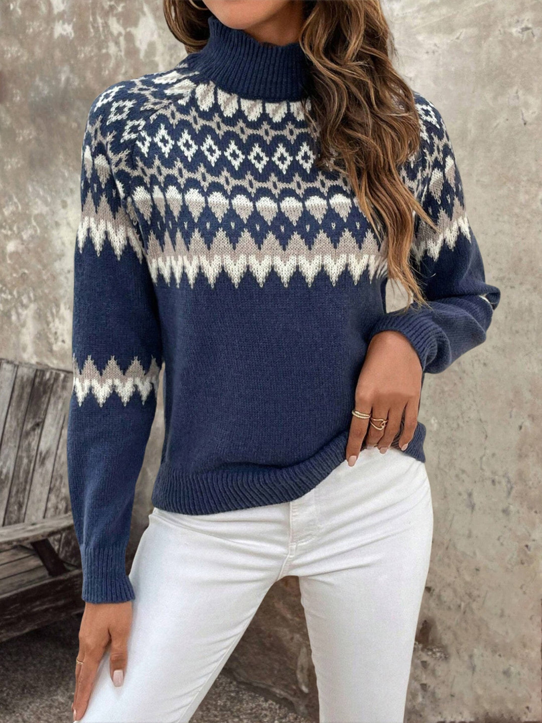 Raya | Effortless Fair Isle Turtleneck Womens Jumper