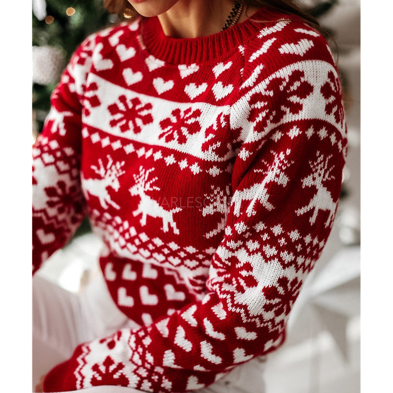 Raya | Reindeer Fair Isle Christmas Jumper for Women