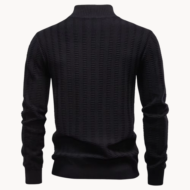 Reggie | Chic Textured Quarter Zip Mens Jumper