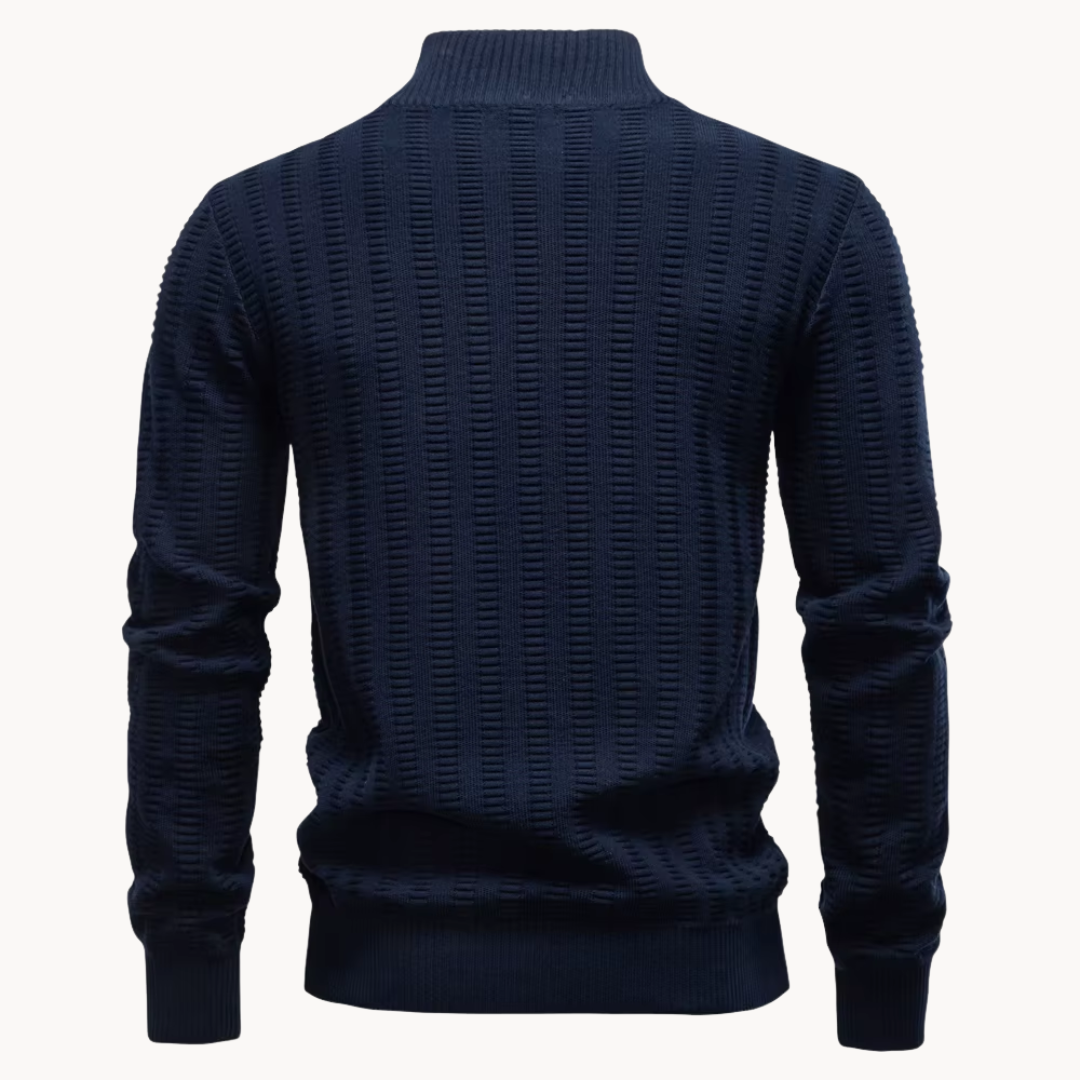 Reggie | Chic Textured Quarter Zip Mens Jumper