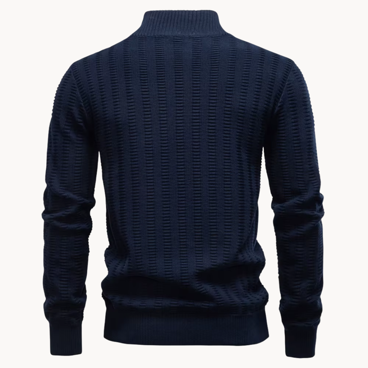 Reggie | Chic Textured Quarter Zip Mens Jumper