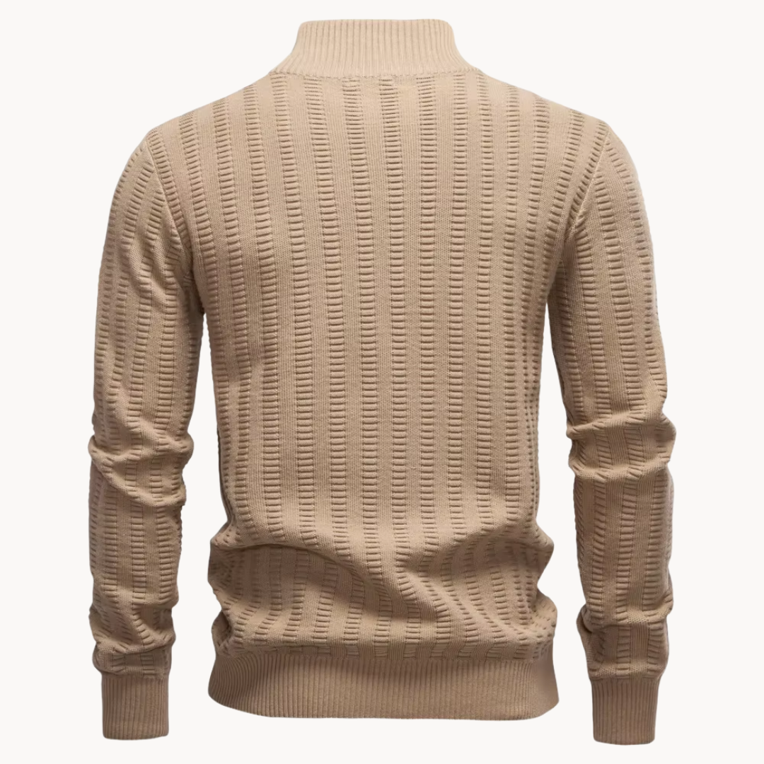 Reggie | Chic Textured Quarter Zip Mens Jumper