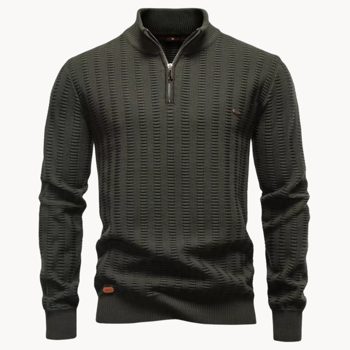 Reggie | Chic Textured Quarter Zip Mens Jumper