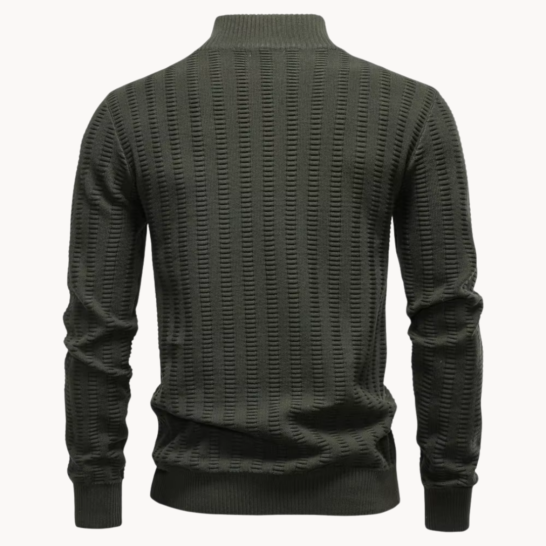 Reggie | Chic Textured Quarter Zip Mens Jumper