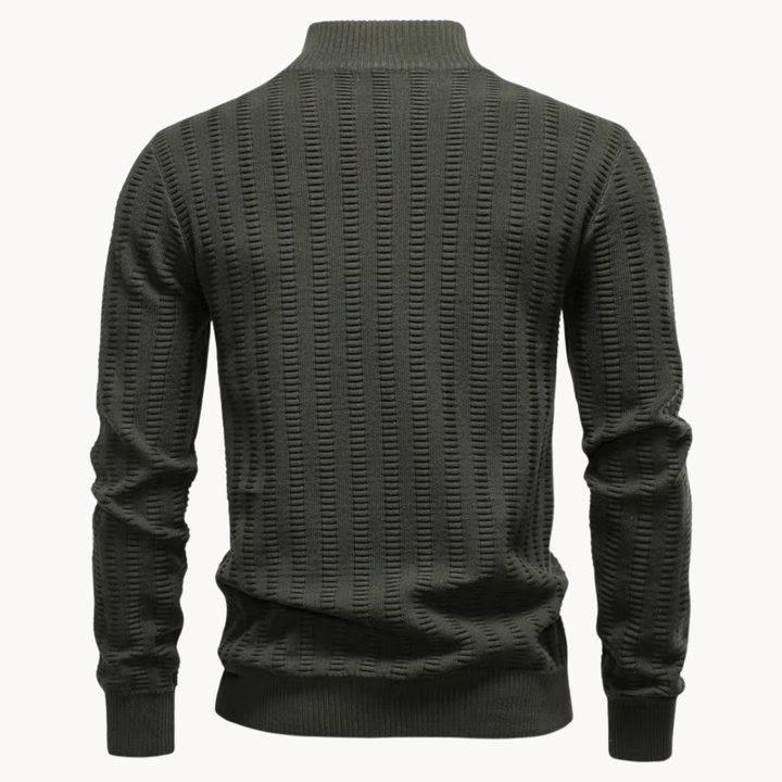 Reggie | Chic Textured Quarter Zip Mens Jumper