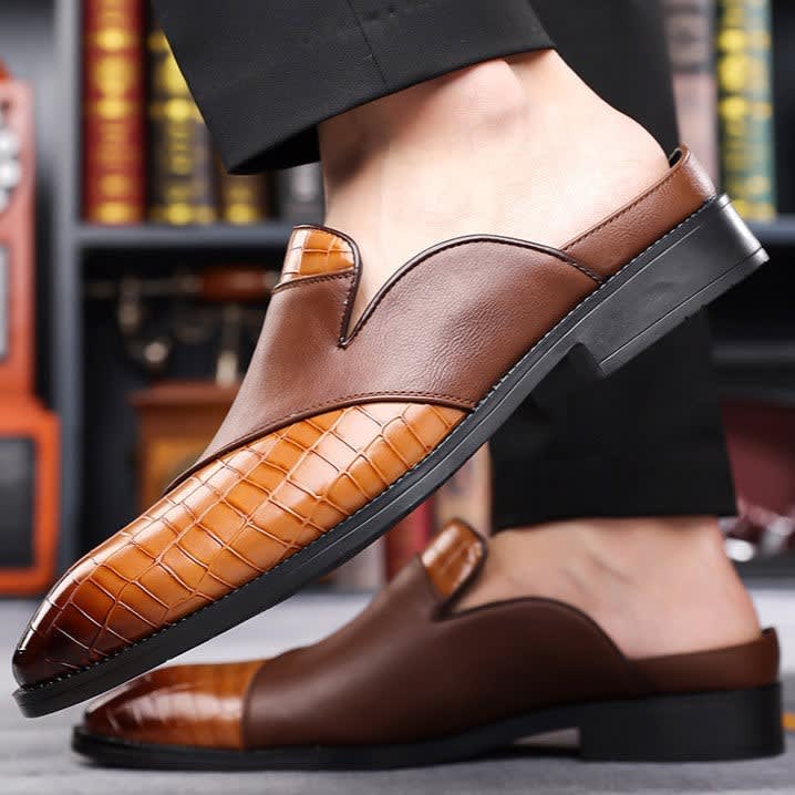 Reuben | Polished Backless Slip-On Loafer Slippers