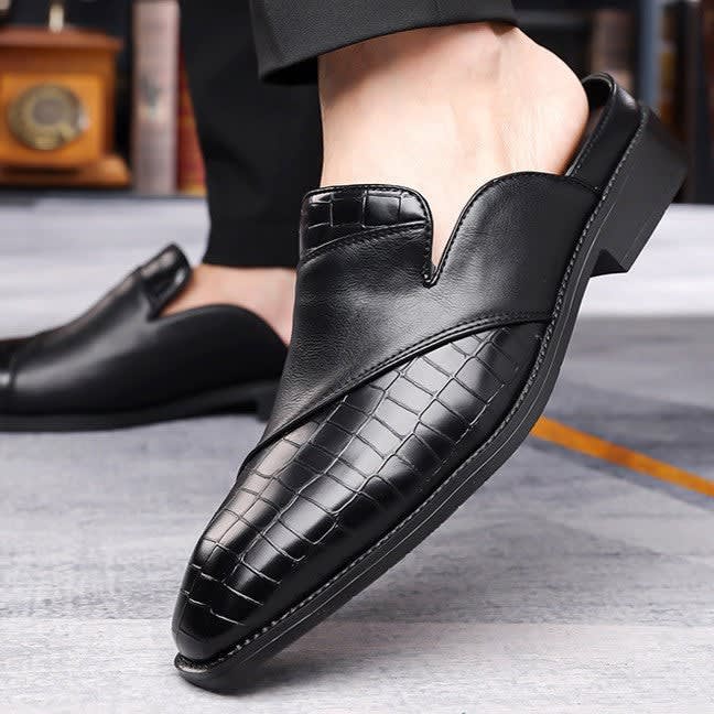 Reuben | Polished Backless Slip-On Loafer Slippers