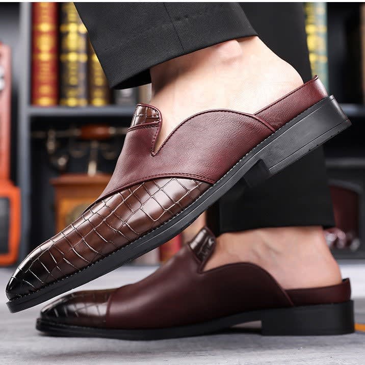 Reuben | Polished Backless Slip-On Loafer Slippers