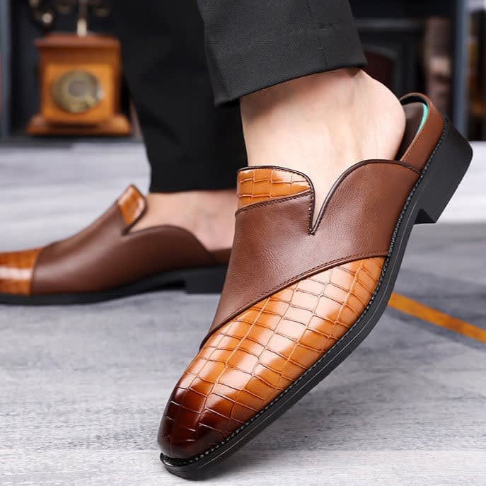 Reuben | Polished Backless Slip-On Loafer Slippers