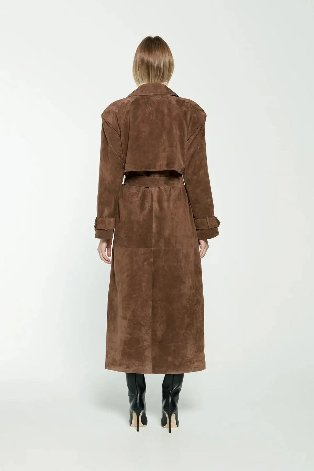 Rose | Polished Double-Breasted Long Coat with Tie Belt
