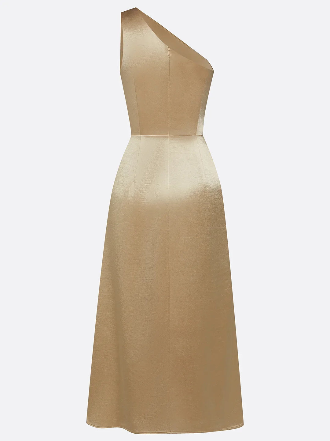 Ruby | Polished One-Shoulder Ruched Christmas Party Midi Dress