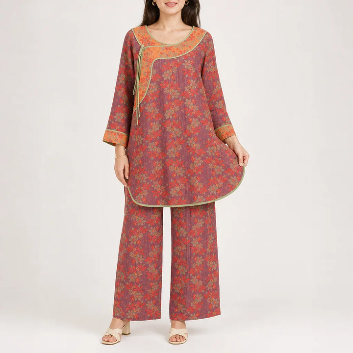 Ruby | Relaxed Floral Print Ladies Pyjamas Lounge Set