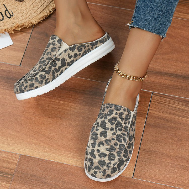 Ruby | Sophisticated Cow Print Slip-On Mule Slippers