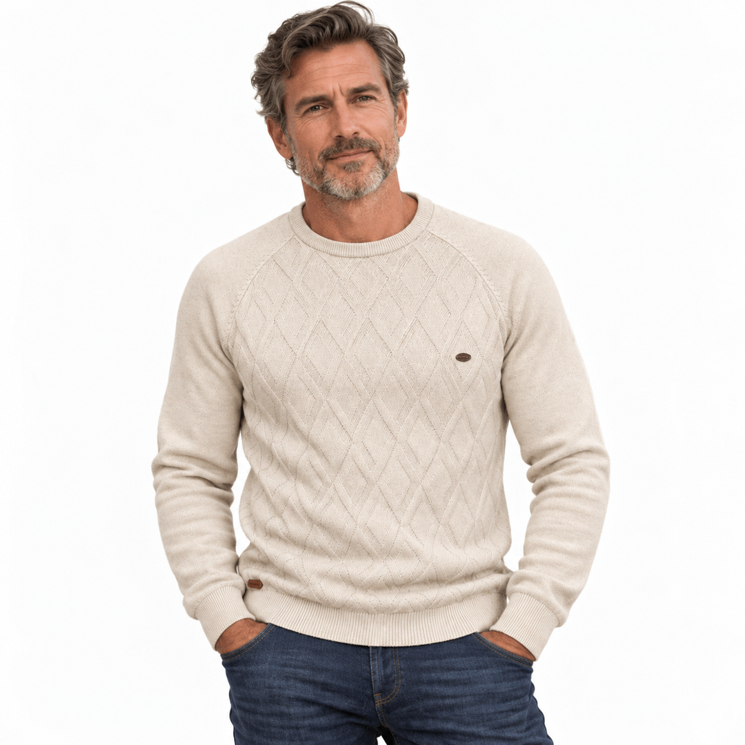 Samuel | Diamond Pattern Crew Neck Mens Knit Jumper