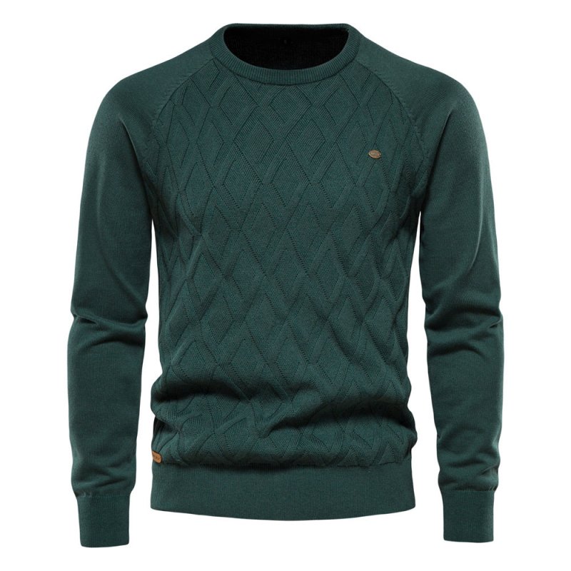 Samuel | Diamond Pattern Crew Neck Mens Knit Jumper