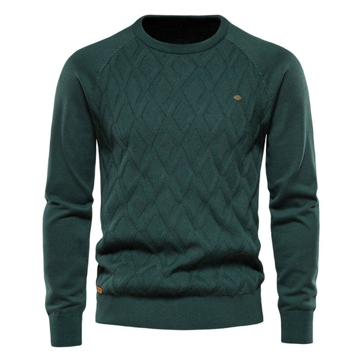 Samuel | Diamond Pattern Crew Neck Mens Knit Jumper