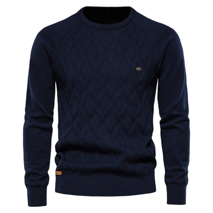 Samuel | Diamond Pattern Crew Neck Mens Knit Jumper