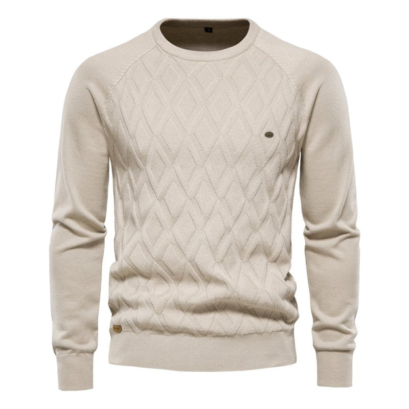 Samuel | Diamond Pattern Crew Neck Mens Knit Jumper