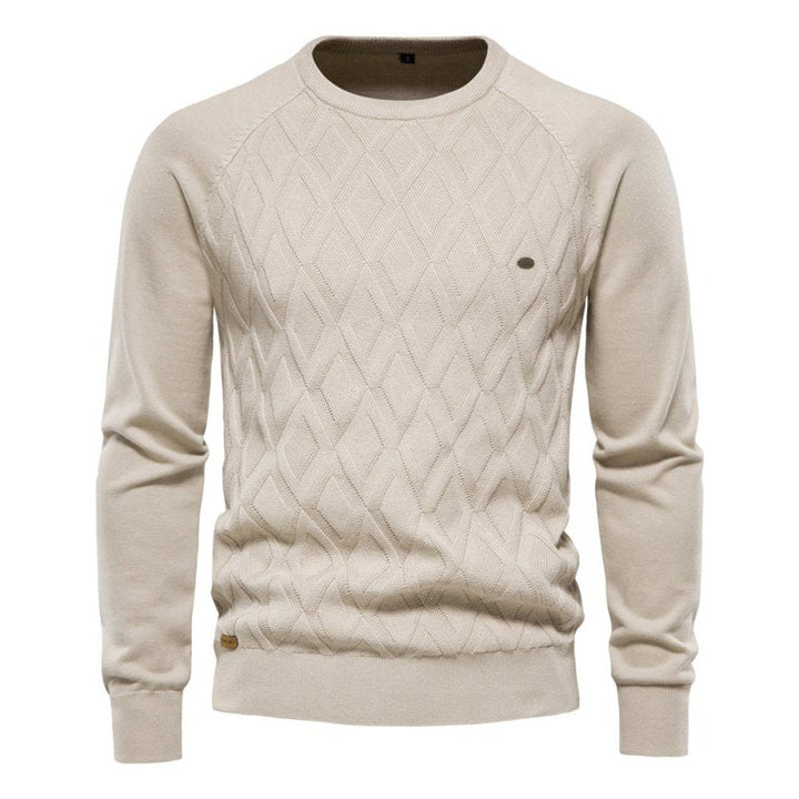 Samuel | Diamond Pattern Crew Neck Mens Knit Jumper