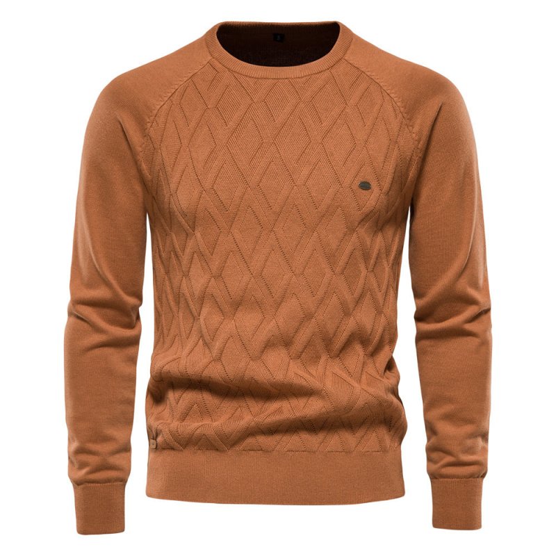 Samuel | Diamond Pattern Crew Neck Mens Knit Jumper