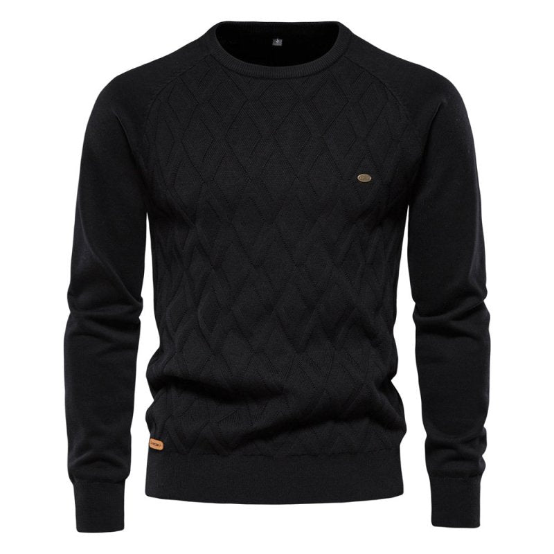Samuel | Diamond Pattern Crew Neck Mens Knit Jumper