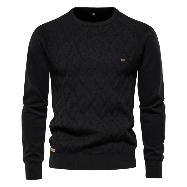Samuel | Diamond Pattern Crew Neck Mens Knit Jumper