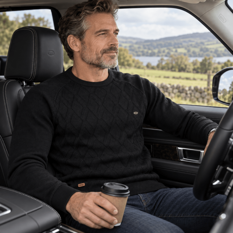 Samuel | Diamond Pattern Crew Neck Mens Knit Jumper