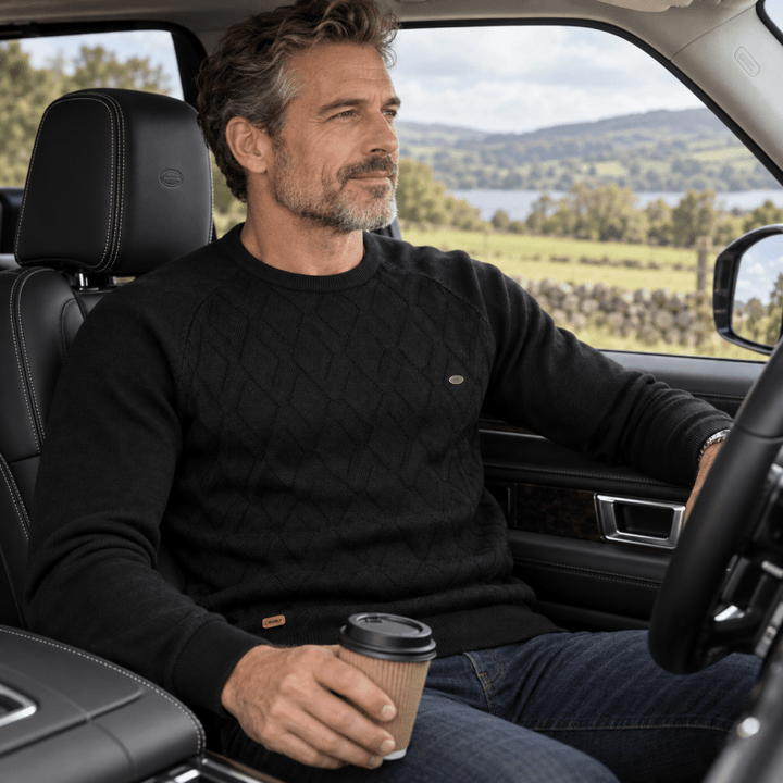 Samuel | Diamond Pattern Crew Neck Mens Knit Jumper