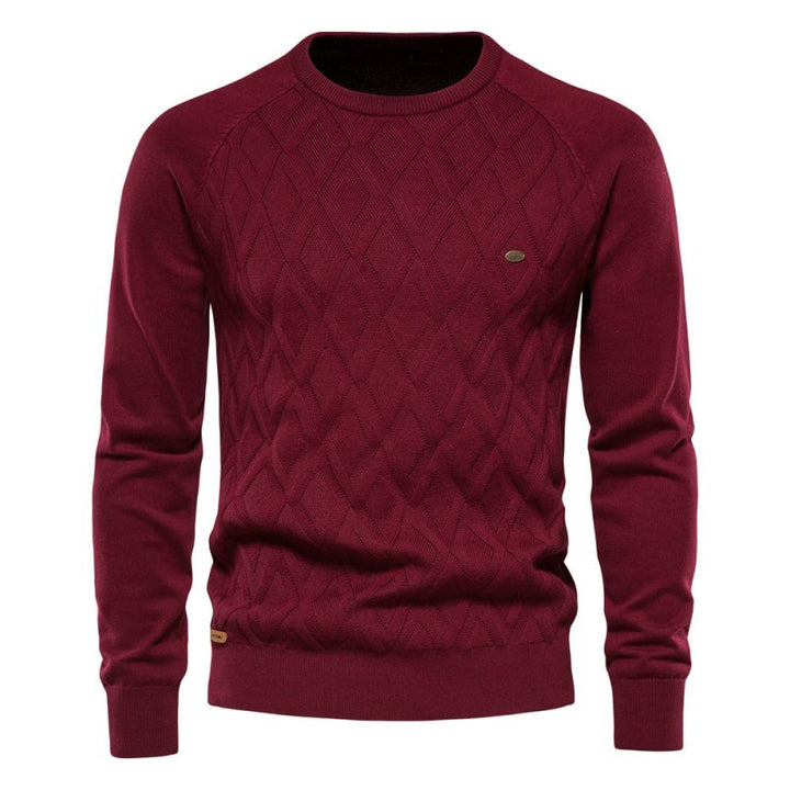 Samuel | Diamond Pattern Crew Neck Mens Knit Jumper