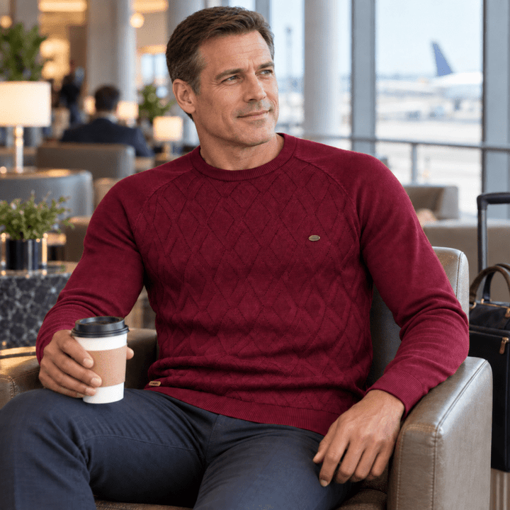 Samuel | Diamond Pattern Crew Neck Mens Knit Jumper