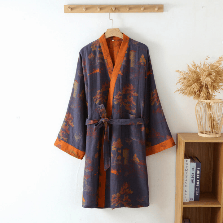 Sara | Elegant Kimono Style Dressing Gown with Tie Waist