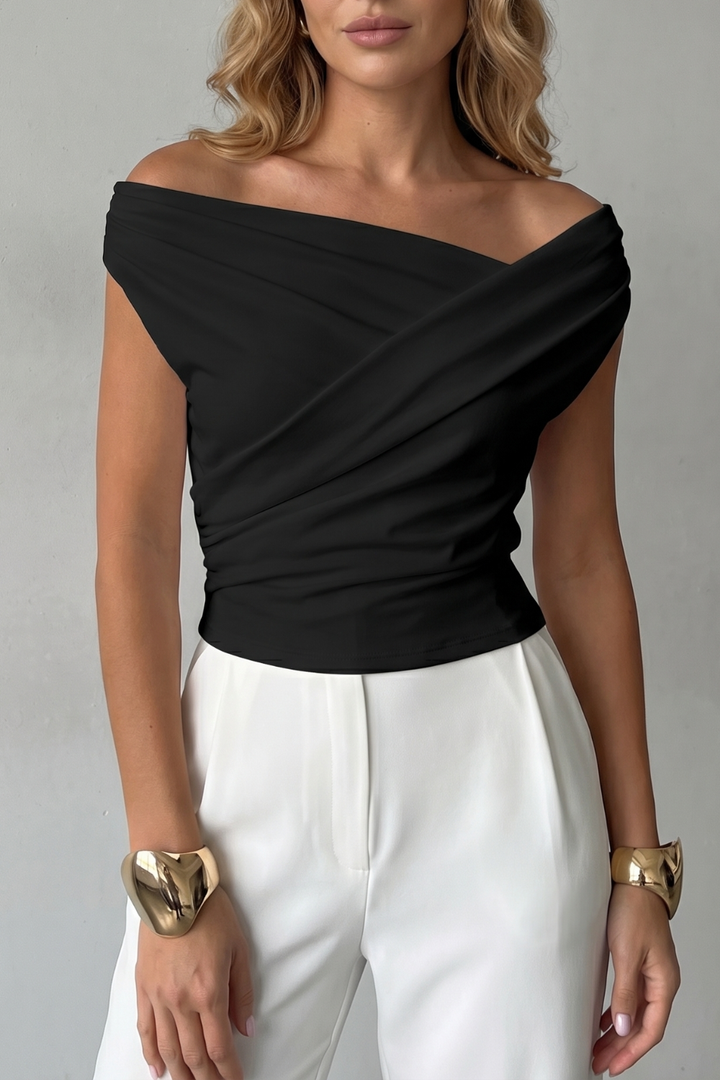 Scarlett | Elegant Draped Off-Shoulder Party Top