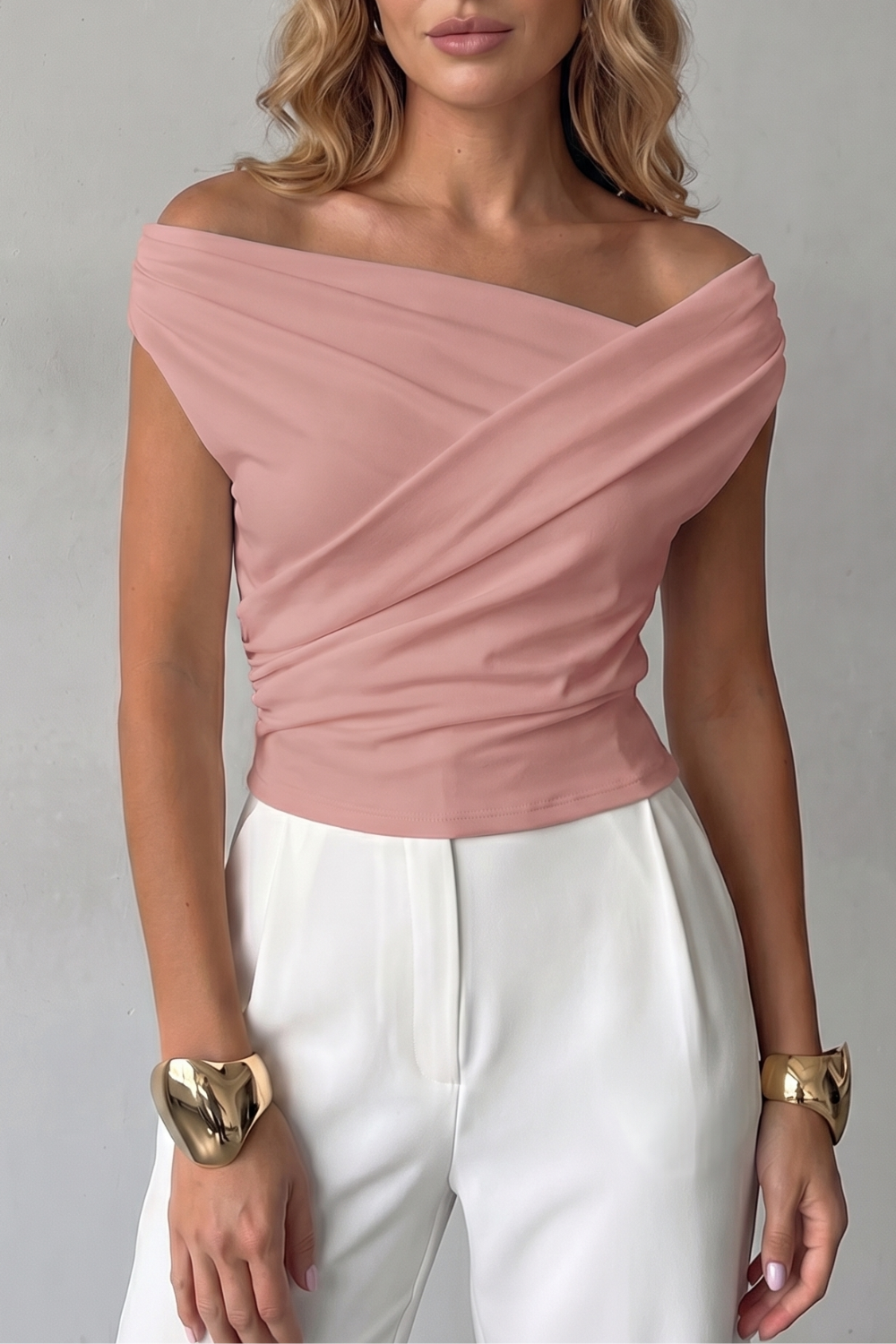 Scarlett | Elegant Draped Off-Shoulder Party Top