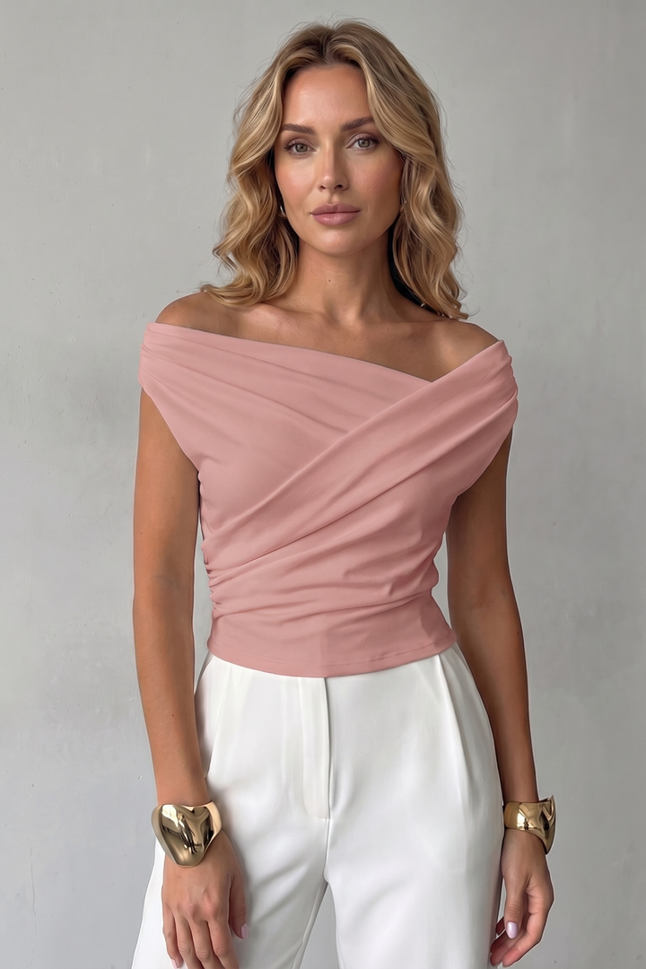 Scarlett | Elegant Draped Off-Shoulder Party Top