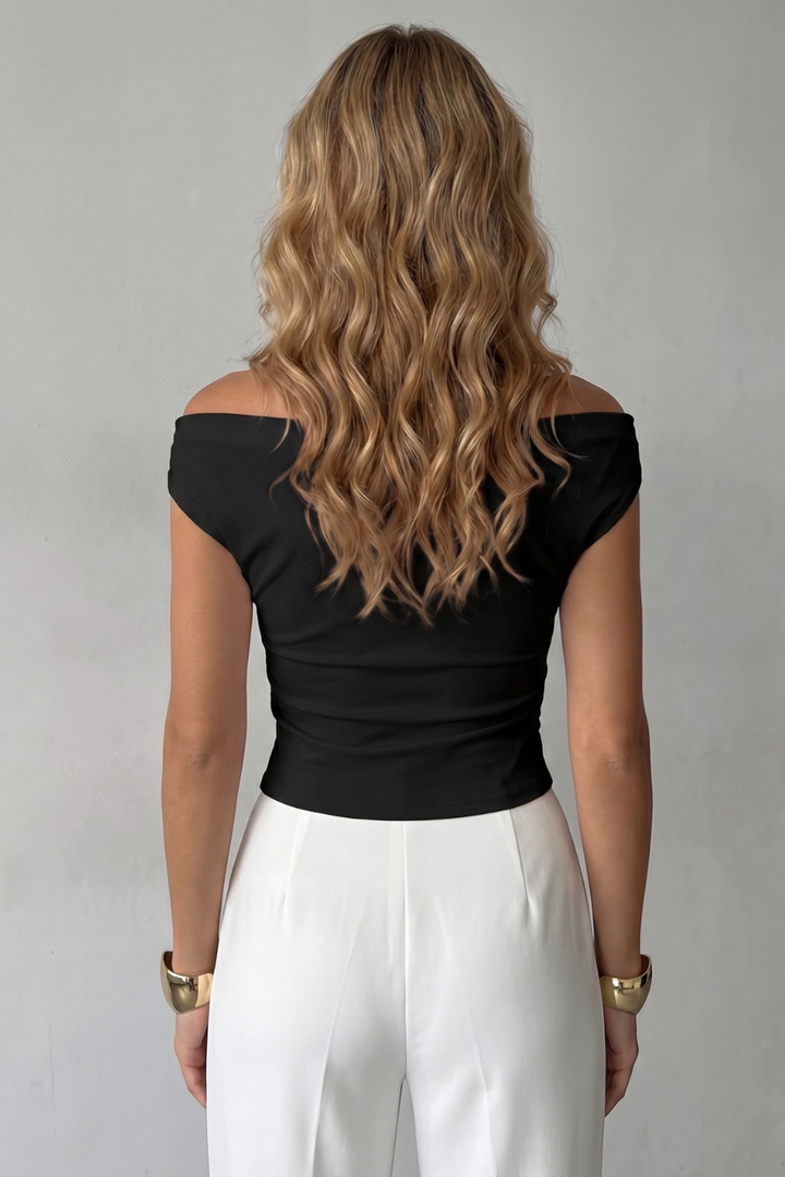 Scarlett | Elegant Draped Off-Shoulder Party Top