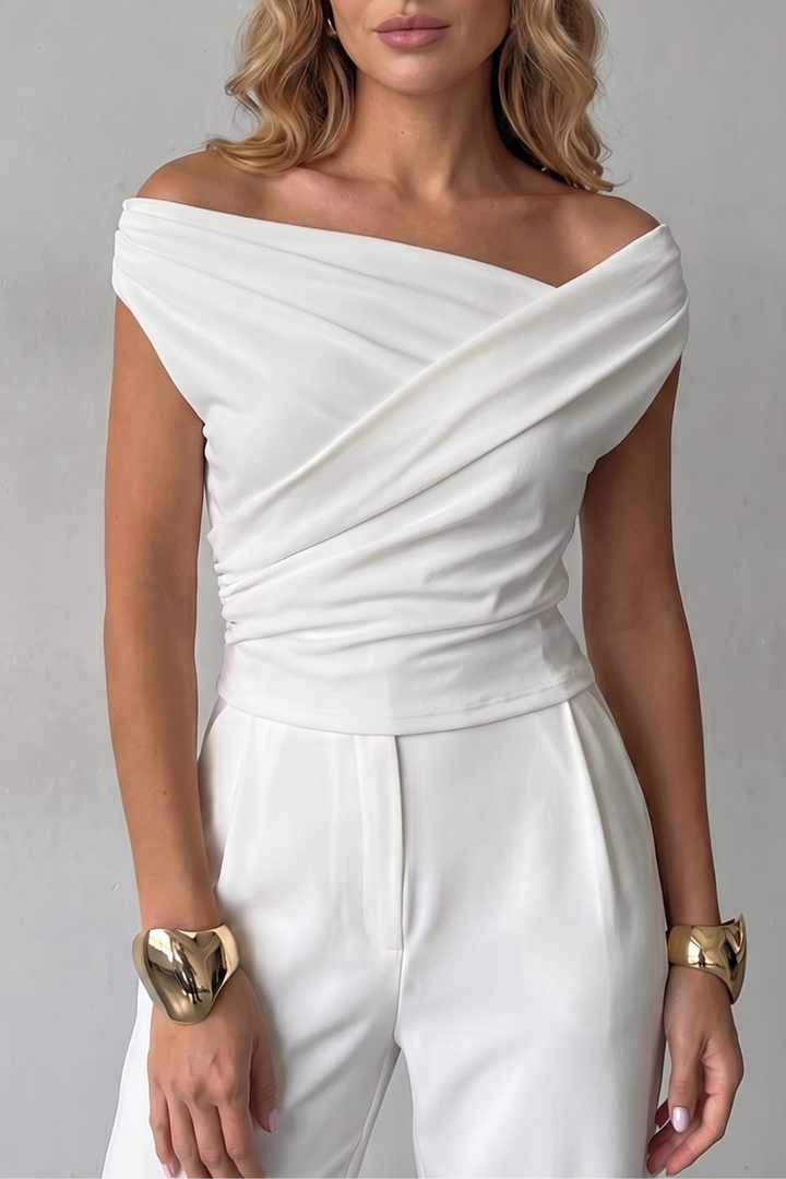Scarlett | Elegant Draped Off-Shoulder Party Top