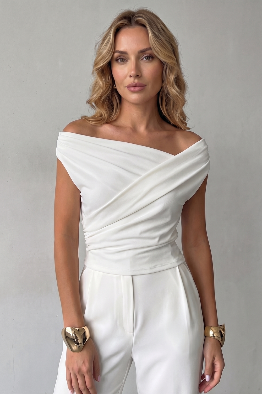Scarlett | Elegant Draped Off-Shoulder Party Top