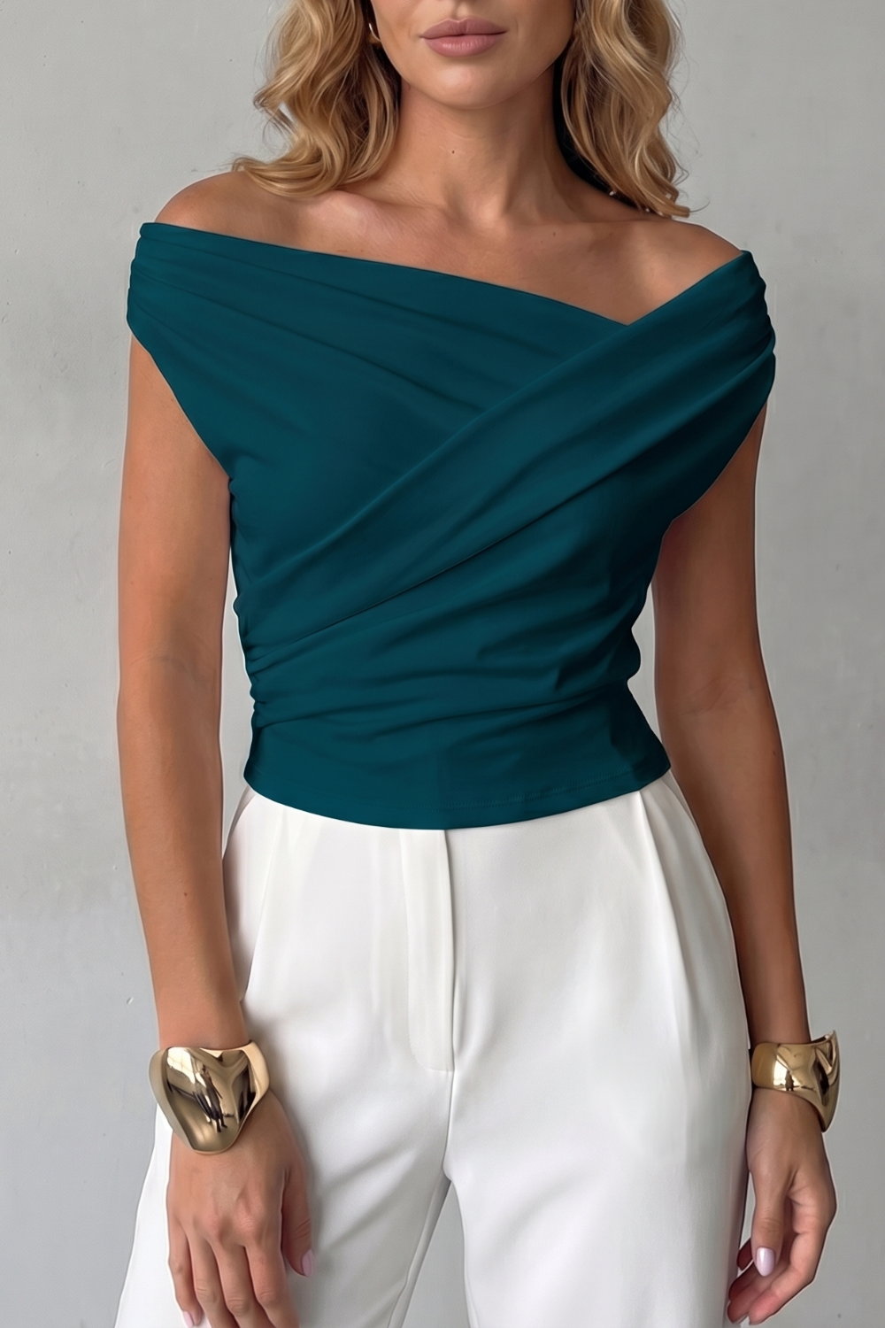 Scarlett | Elegant Draped Off-Shoulder Party Top