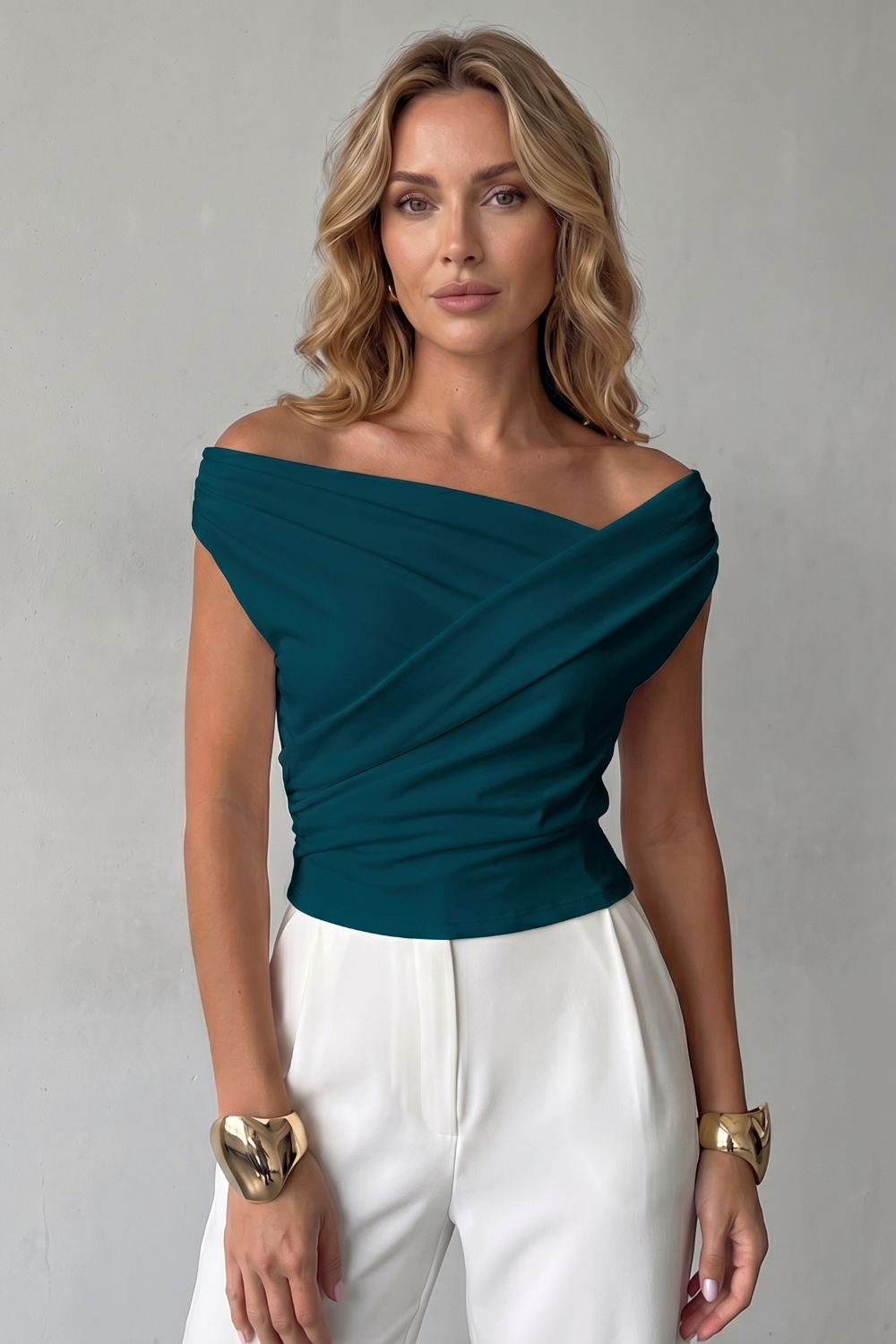 Scarlett | Elegant Draped Off-Shoulder Party Top