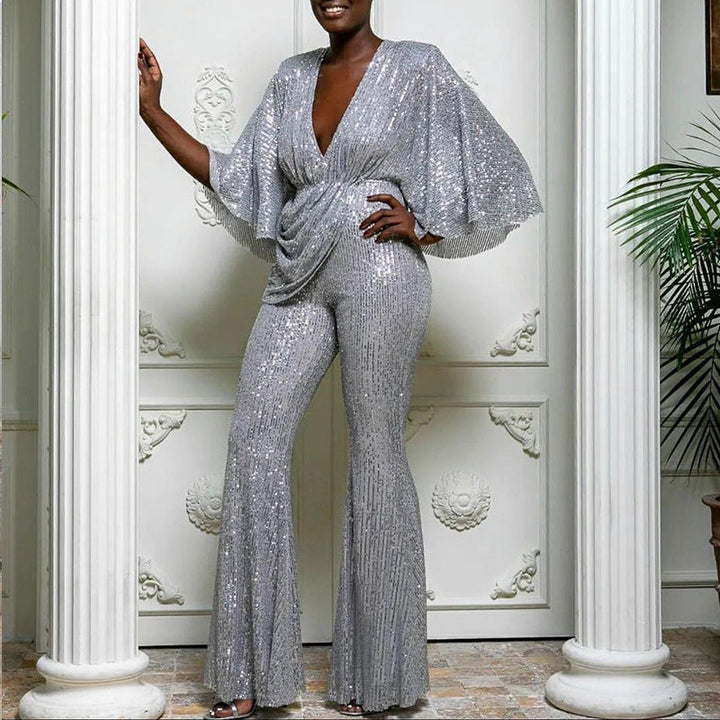 Scarlett | Polished Sequin Trousers Wide Leg Jumpsuit