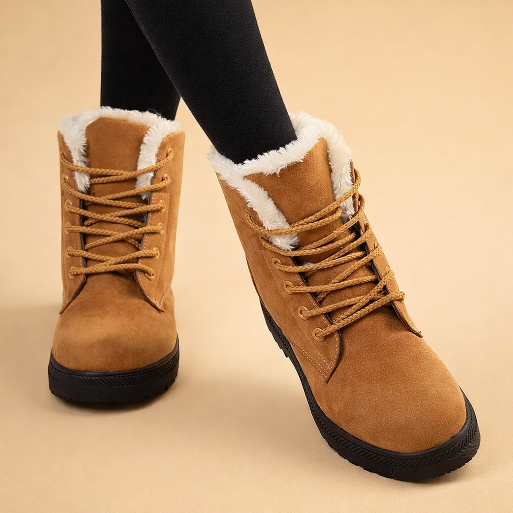 Scarlett | Stylish Fur-Lined Lace-Up Snow Boots Women