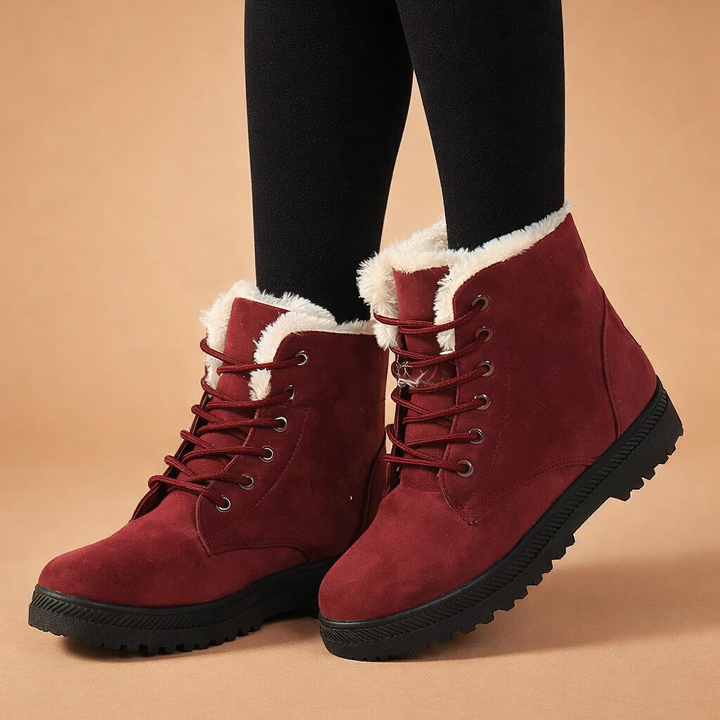 Scarlett | Stylish Fur-Lined Lace-Up Snow Boots Women
