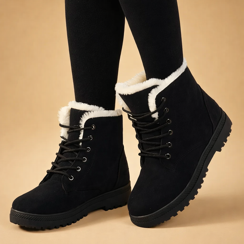 Scarlett | Stylish Fur-Lined Lace-Up Snow Boots Women