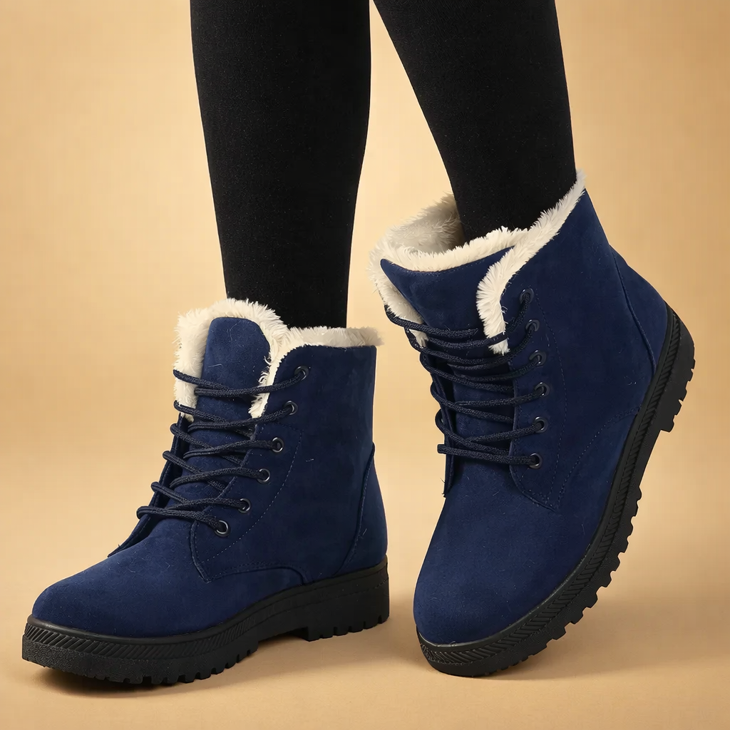 Scarlett | Stylish Fur-Lined Lace-Up Snow Boots Women